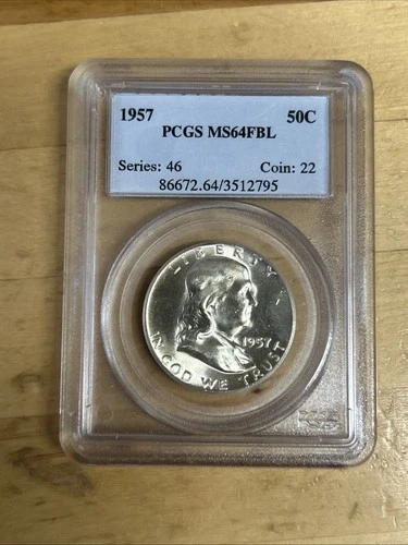 1957 Franklin Half Dollar PCGS MS64 FBL