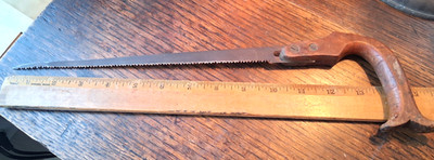 Vintage 15'' Key Hole Compass Saw Maple Wood Handle 10PPI - 12'' Dagger Blade