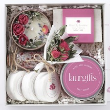Birthday Gifts for Women   Rose  Jasmine Spa Gift Set  Self Care Basket, Re...