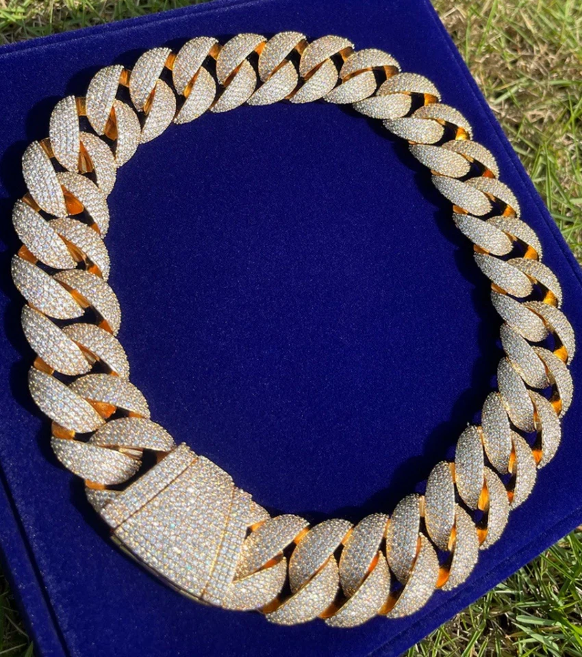 Cadena de collar de diamantes helados edición VVS 22 MM 28 pulgadas Foto 2 de 4