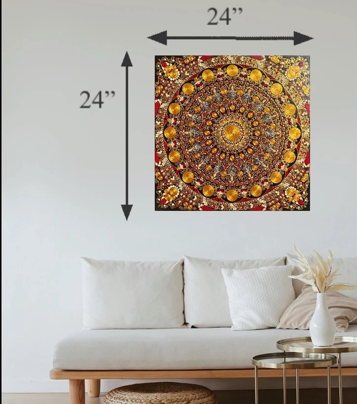 24” x 24”  Golden Earth Tones Mandala Canvas ASO JaDeL Rocks YouTube - By JaDeL