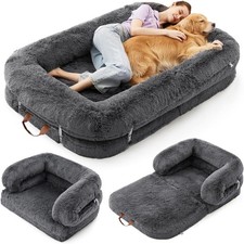 Human Dog Bed Giant 3-in-1 Foldable Orthopedic Pet Bed Waterproof Calming XL