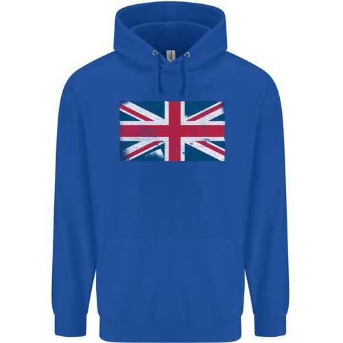 Distressed Union Jack Flag Great Britain Childrens Kids Hoodie - Picture 8 of 37