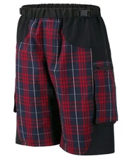 Outlaw Bullet Men's MTB Short Red Plaid (Medium)