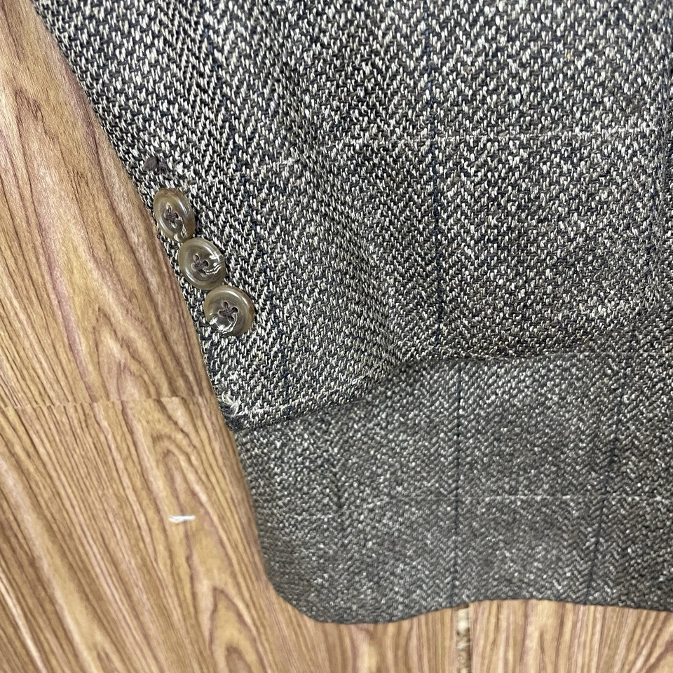 Casaco esportivo masculino Southwick vintage feito nos EUA 44L marrom multicolorido xadrez lã tweed - Imagem 4 de 4