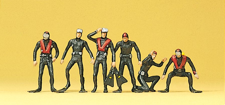 Preiser 10249 Divers (Pk6) HO Gauge Figures