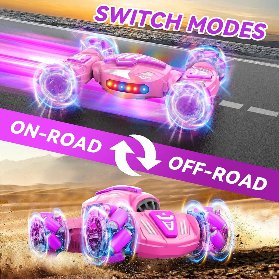 Gesture RC Car Remote Control Car Stunt 4WD Off-Road 360° Rotating Pink Toy - Image 4 of 4