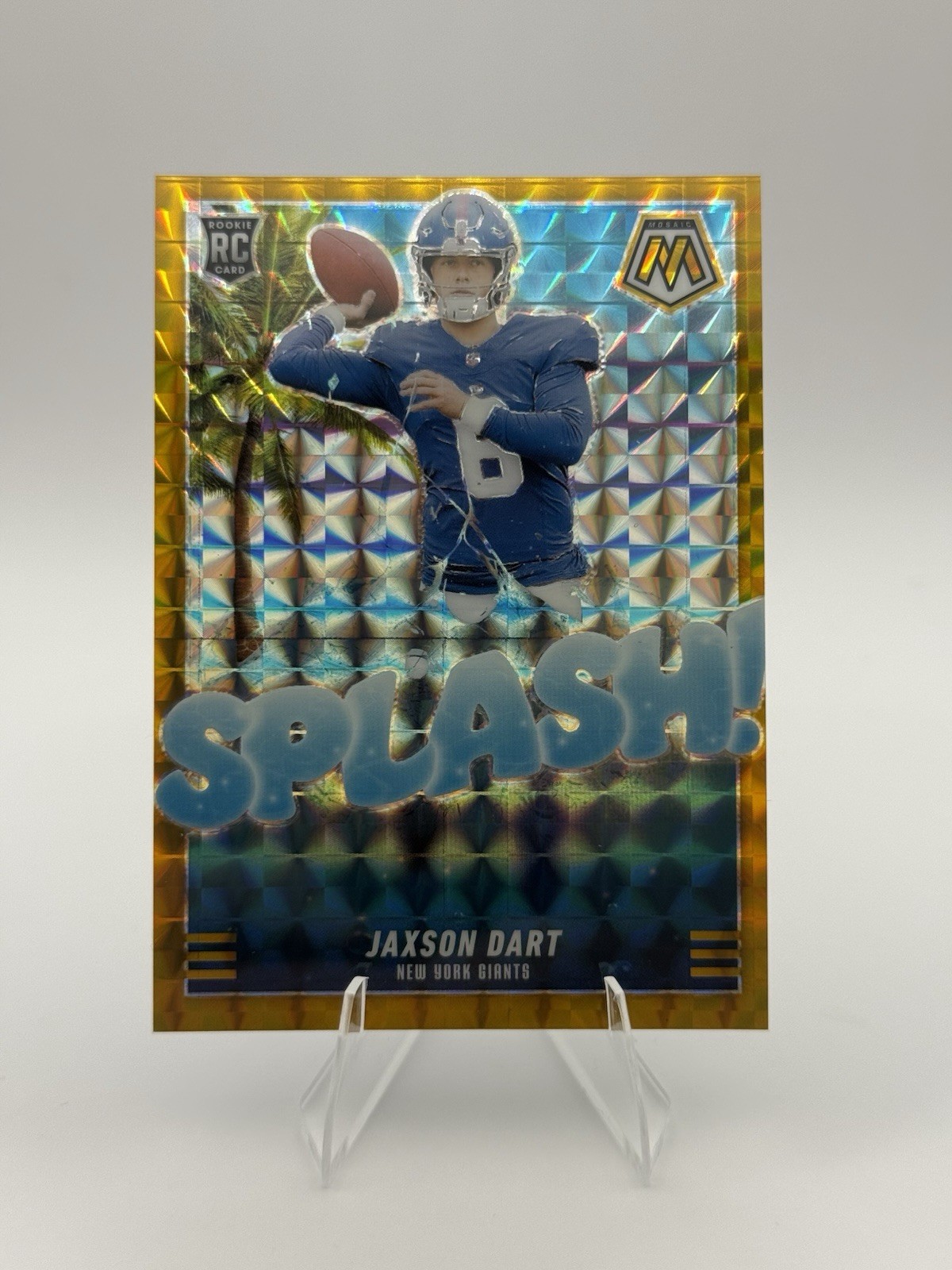 2025 Panini Mosaic Jaxson Dart RC Gold Mosaic Prizm Splash 10/10 Giants