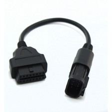 OBD2 16 Pin Female to 6 Pin Male Diagnostic Adapter Cable for Motorcycle Black