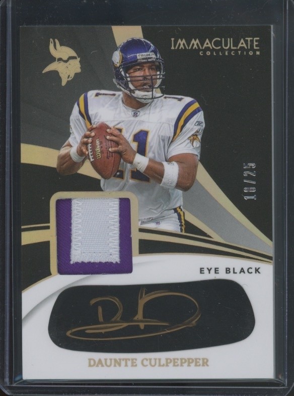 2024 Panini Immaculate Daunte Culpepper #IEBJ-DCR Eye Black Jersey Auto Gold /25