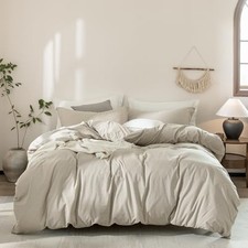 Linen Grey Duvet Cover Super Queen 98" x 90" New Nature Linen-no Comforter
