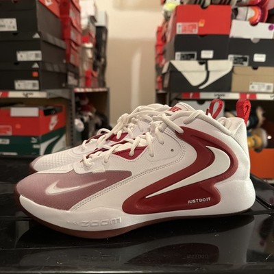 Nike Air Zoom Hyperset 2 IC White Crimson FQ7070-106 Volleyball Shoes Men Sz 11