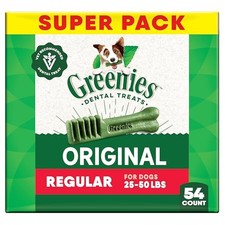Greenies Original Regular Dental Dog Treats, 54 oz. Pack 54 Treats 