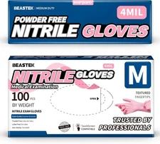 Nitrile Exam Gloves, 4Mil Disposable Powder-Free Latex-Free Glove for Medical Co