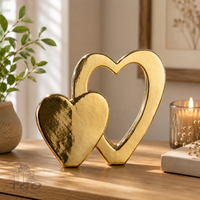 Gilde Skulptur Doppelherz Gold Aus Porzellan 18X20Cm-31700
