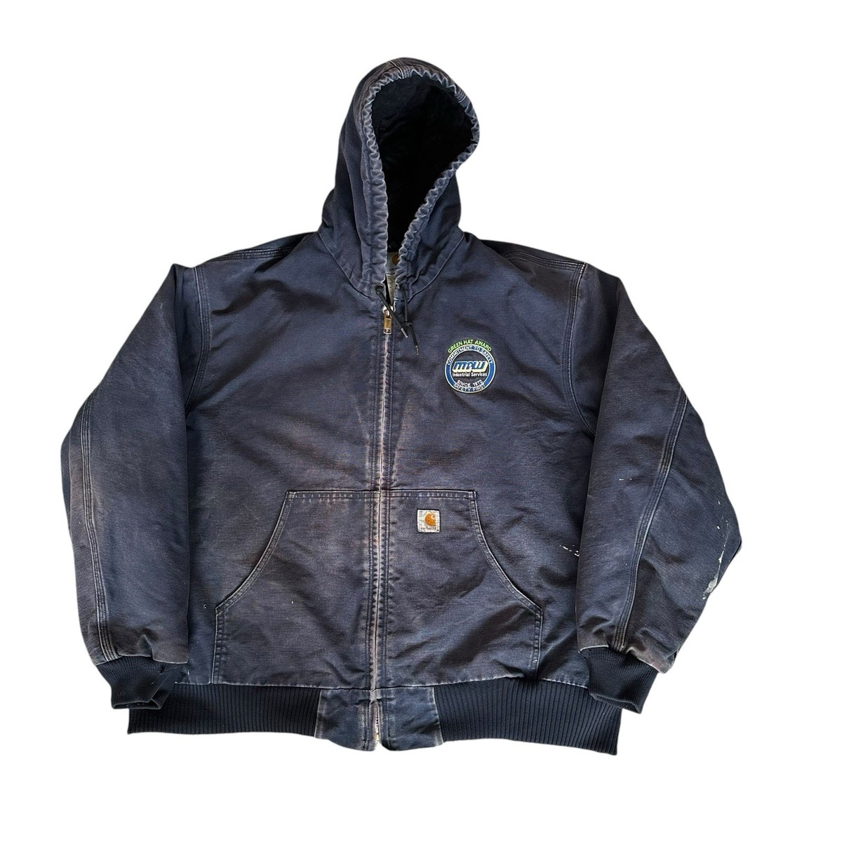 Vintage Carhartt Distressed navy blue heavy duty zip up