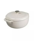 Genuine LODGE USA Enamel Cast Iron Dutch Oven US Made -Cloud Nine White - 7.5 Qt