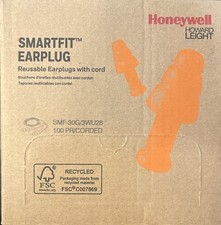 100pr Smartfit Corded Reusable  Earplugs Honeywell Howard Leight. New Sealed Box