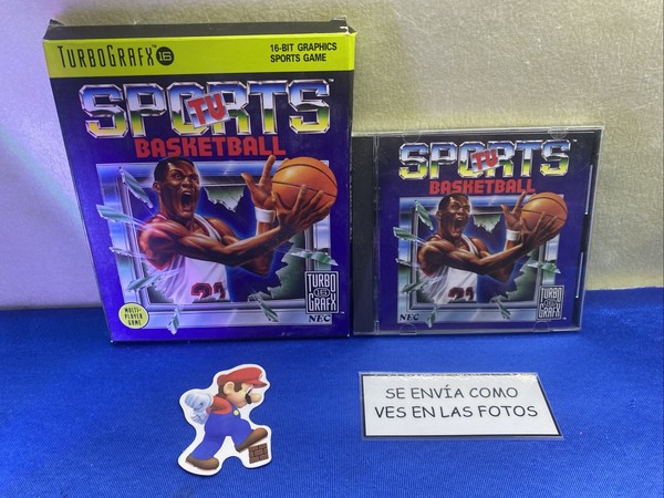 JUEGO TURBOGRAFX 16 PC ENGINE TV SPORTS BASKETBALL COMPLETO CAJA