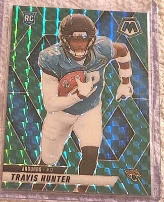 Travis Hunter RC 2025 Panini Mosaic #301 Blue / Green Prizm Rookie Jaguars Star