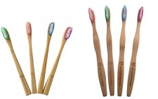 Toothbrush Bamboo Toothbrushes 4 Adult Medium 4 Kids Super Soft Family Pack