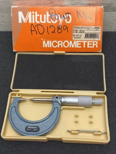 Mitutoyo No. 112-225 - 30° point micrometer  0-1" Nice / Clean