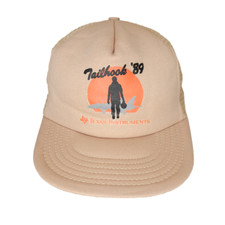 Vintage Tailhook 1989 Trucker Hat Mens One Size Beige Snapback Cap Made In USA