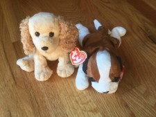 Ty SIS the Cocker Spaniel and ALPS the St. Bernard Exclusive Beanie Babies