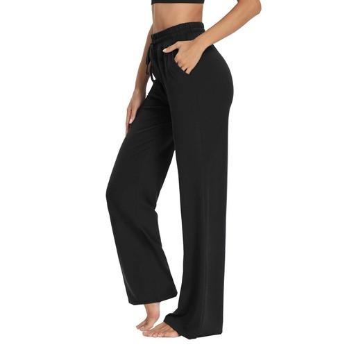 Ladies Yoga Wide Leg Sweatpants Pocket Joggers Pants Trousers Elastic Waist us - Picture 19 of 36