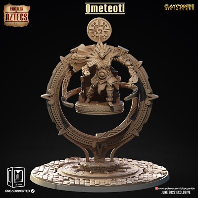 Ometeotl | Pantheon of Aztecs | Clay Cyanide | RPG D&D 3D Printed Miniature