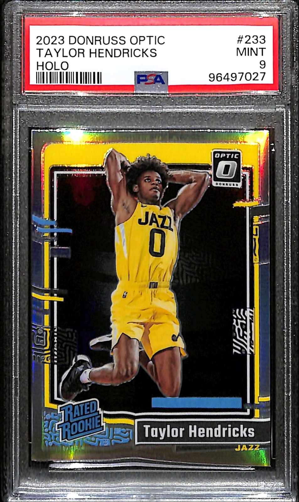2023-24 Donruss Optic #233 Taylor Hendricks Holo PSA 9