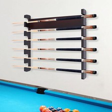 Brown Pool Stick Holder, 6 Pool Cue Rack Wall Mount Table Equipment Accessories