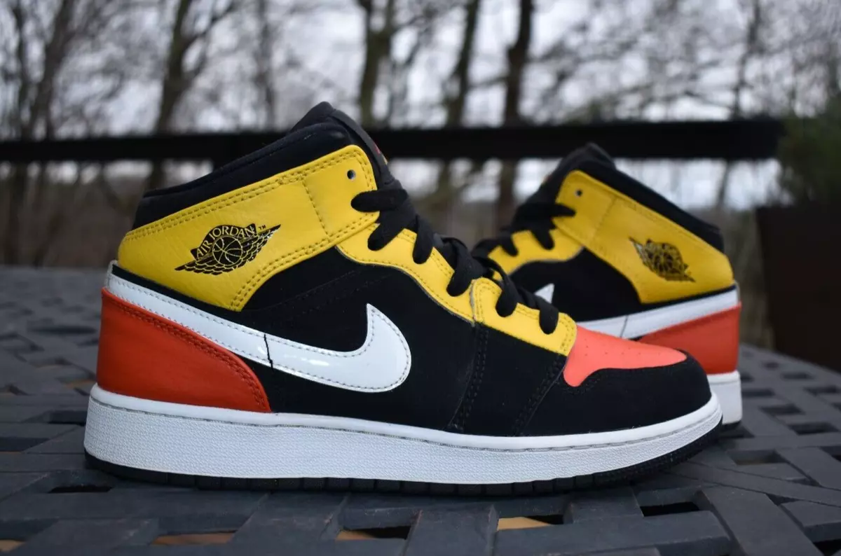 Nike Air Jordan 1 Mid SE GS 'Amarillo Team Orange' BQ6931-087 Youth Size  6.5Y