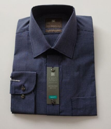 M&S Collection Check Regular Fit Shirt 16.5 - Picture 1 of 4