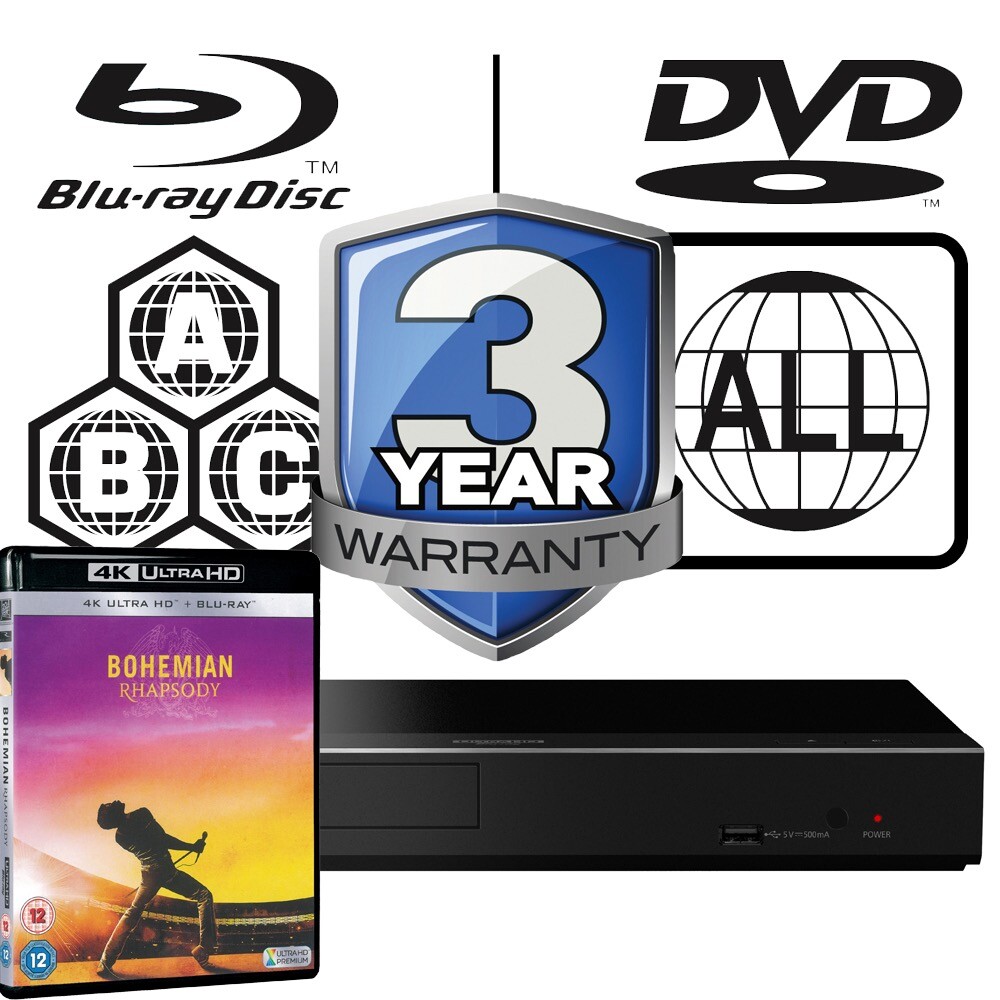 Panasonic Blu-ray Player DP-UB450 All Zone MultiRegion 4K & Bohemian Rhapsody