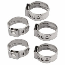 Abrazaderas de manguera de tubo ajustables de acero inoxidable 304 5 piezas 13,2 mm-15,7 mm arcilla plateada-