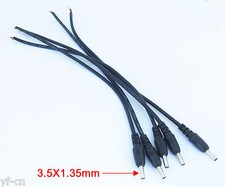 50pcs 25cm 3.5mmx1.35mm DC Power Plug Male Connector Cable Pigtail Plug Wire