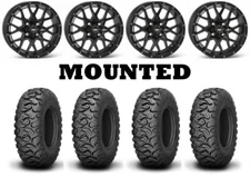 Kit 4 Kenda Mastodon HT Tires 32x10-15 on ITP Hurricane Matte Black Wheels 550