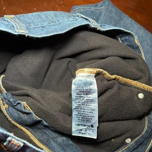 Carhartt Relaxed Fit Holter Fleece Lined Jean Medium Wash Size 38x36 - Picture 7 of 8