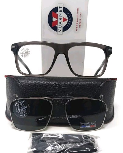 NOS Vuarnet VL140400041121 PX3000 Rx+ClipOn Sunglasses - TrnsprntGry/Gry Glass - Picture 9 of 9