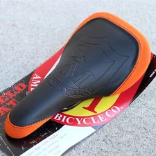 S&M BMX SHIELD THIN RAILED SEAT BLACK/ORANGE SUNDAY PRIMO CULT ODYSSEY