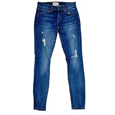 Current Elliot Women Stiletto Niagara Destroyed Blue Skinny Jeans Mid Size 26x28