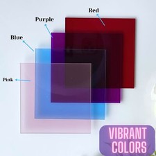 Transparent Color Cast Acrylic Plexiglass Sheets 1/8  Thick 3mm 17 Sizes