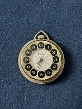 Vintage Goldtone Josmar 1.5" Watch Pendant One Jewel Swiss Made Manual Wind