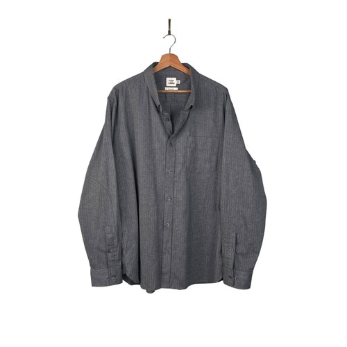 Flint and Tinder Mens Gray Slim Fit Button Down Shirt Long Sleeve Mens Sz. 3XL