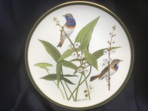 AUDUBON WORLD SONGBIRDS china dinner plate BLUETHROAT FRANKLIN by WEDGWOOD
