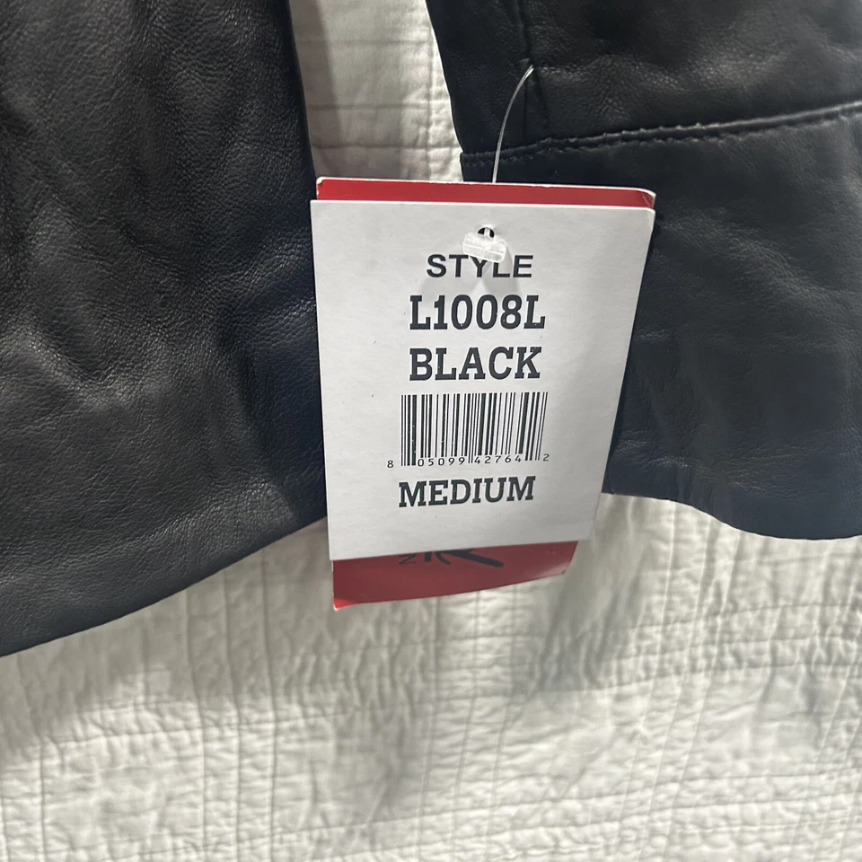 NWT Women's EXCELLED COLLECTION Black Leather Scuba Jacket sz M $425 - Image 3 of 4