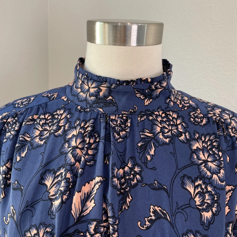 Blusa Top Banana Republic Mujer Grande Floral Cuello Simulado Manga 3/4 Foto 2 de 4