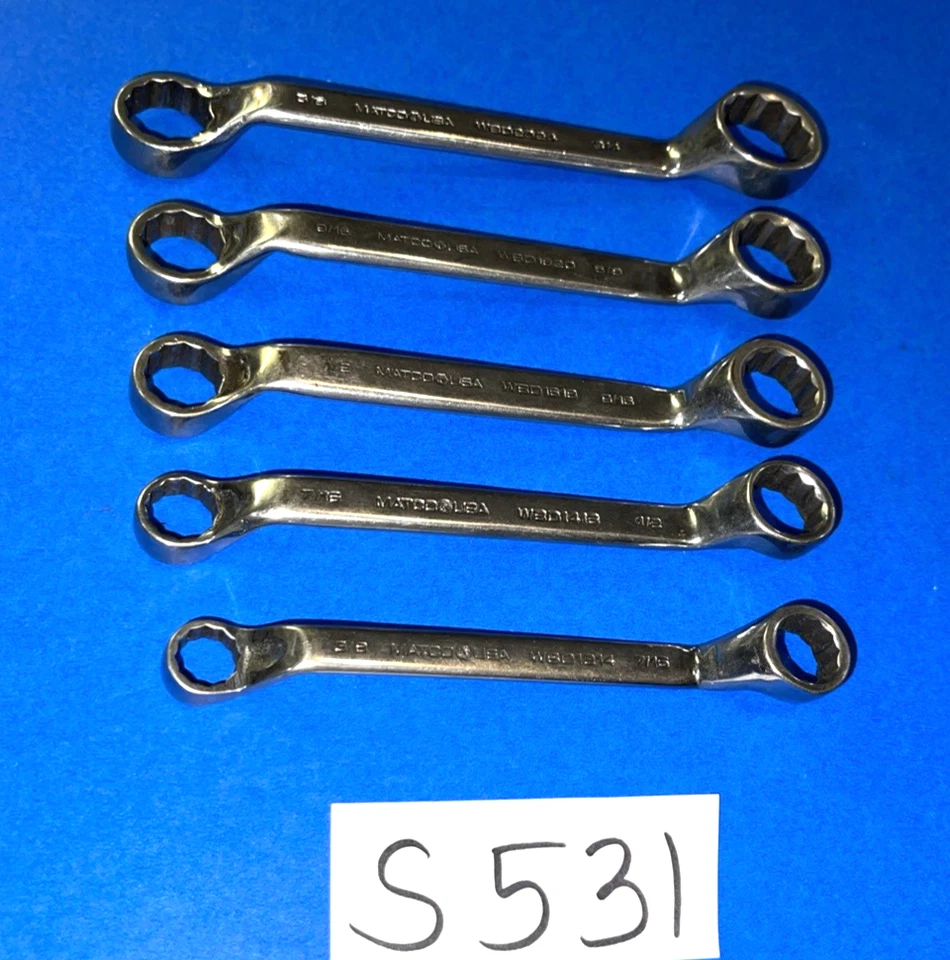 MATCO TOOLS 5 PIECE SAE. OFFSET DOUBLE BOX END WRENCHES 3/8-3/4 - Image 3 of 4
