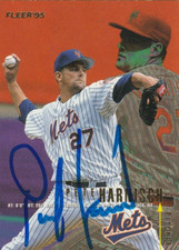 PETE HARNISCH NEW YORK METS  SIGNED 1995 FLEER UPDATE CARD #U-112